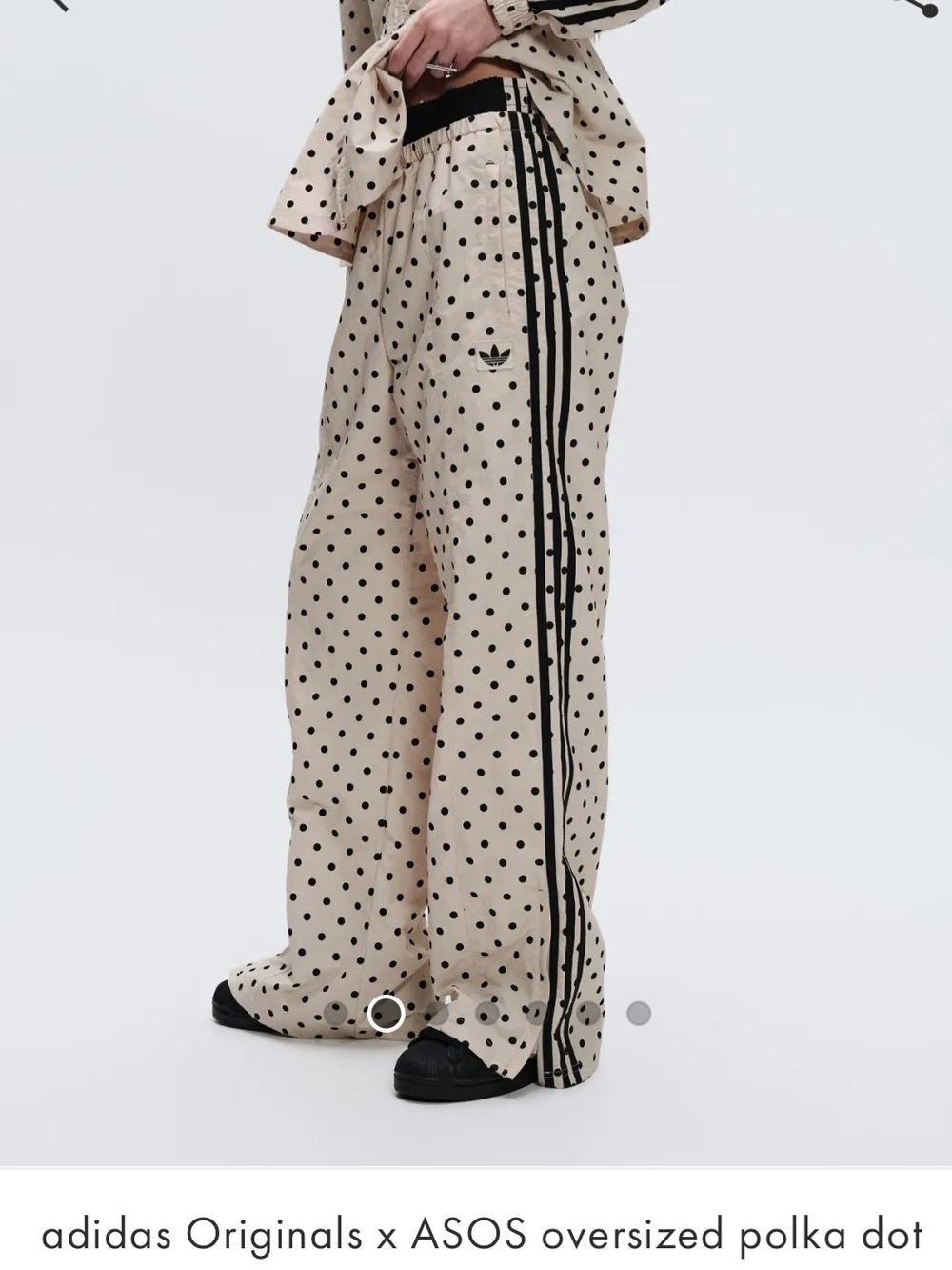adidas Originals Stone Polka Dot Track Pants with Black Stripes